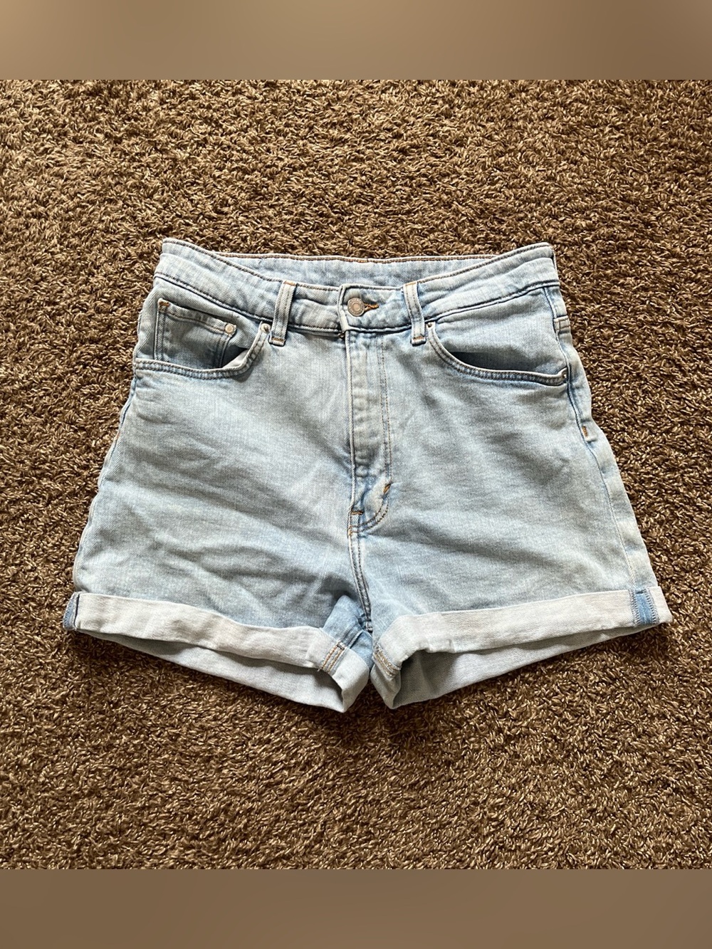 Light Wash Denim High-Rise Mom Shorts